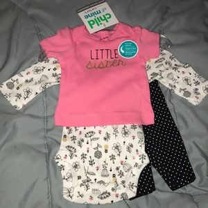 NWT, 3 piece Little Sister set-Preemie